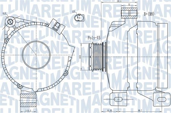 Magneti Marelli 063731968010 - Генератор unicars.by