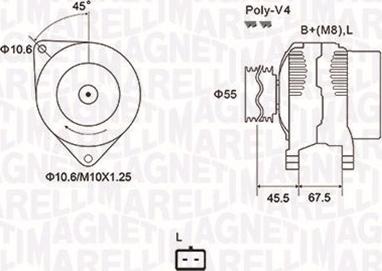 Magneti Marelli 063731963010 - Генератор unicars.by