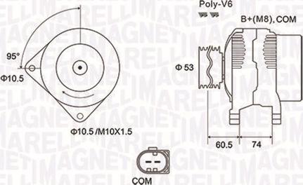 Magneti Marelli 063731905010 - Генератор unicars.by