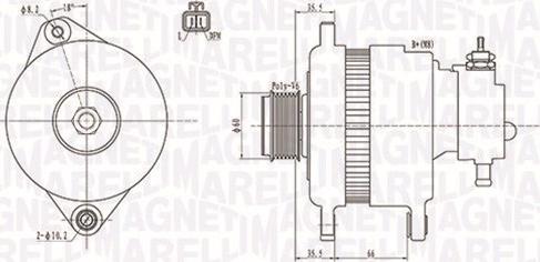 Magneti Marelli 063731900010 - Генератор unicars.by