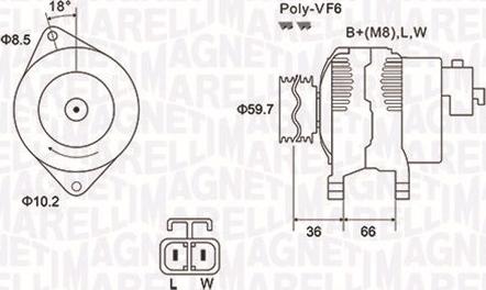 Magneti Marelli 063731901010 - Генератор unicars.by