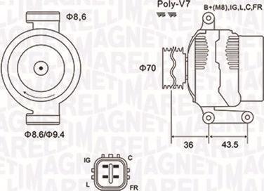 Magneti Marelli 063731980010 - Генератор unicars.by