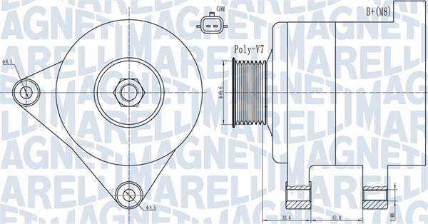 Magneti Marelli 063731936010 - Генератор unicars.by