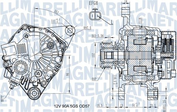 Magneti Marelli 063731938010 - Генератор unicars.by