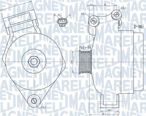 Magneti Marelli 063731925010 - Генератор unicars.by