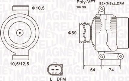 Magneti Marelli 063731922010 - Генератор unicars.by