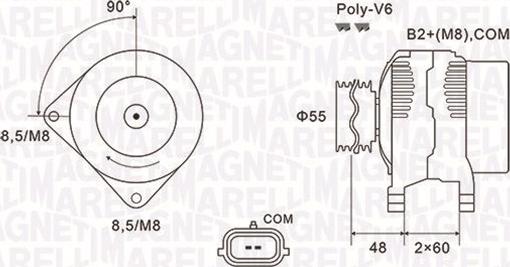 Magneti Marelli 063731974010 - Генератор unicars.by