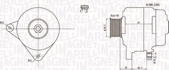 Magneti Marelli 063731972010 - Генератор unicars.by