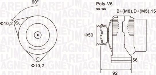 Magneti Marelli 063731491010 - Генератор unicars.by