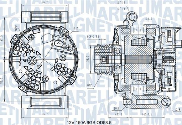 Magneti Marelli 063731546110 - Генератор unicars.by