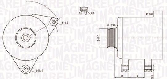 Magneti Marelli 063731569010 - Генератор unicars.by