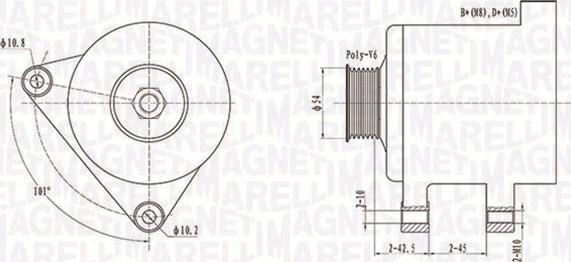 Magneti Marelli 063731509010 - Генератор unicars.by