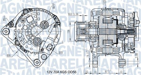 Magneti Marelli 063731502010 - Генератор unicars.by