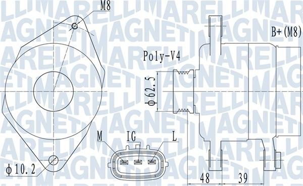 Magneti Marelli 063731517010 - Генератор unicars.by