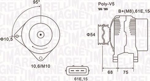 Magneti Marelli 063731584010 - Генератор unicars.by