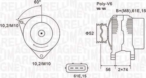 Magneti Marelli 063731580010 - Генератор unicars.by