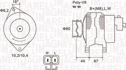 Magneti Marelli 063731526010 - Генератор unicars.by