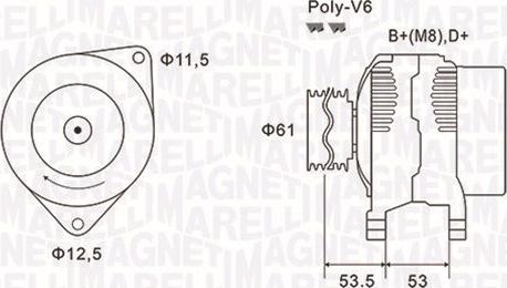 Magneti Marelli 063731698010 - Генератор unicars.by