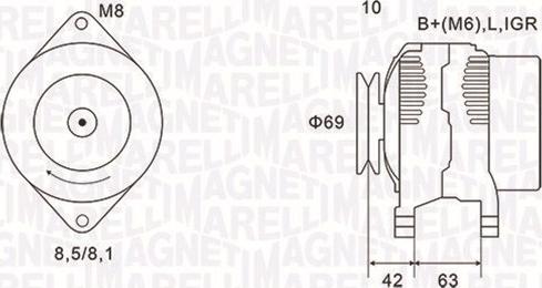 Magneti Marelli 063731600010 - Генератор unicars.by