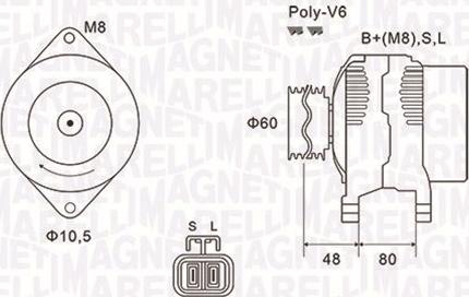 Magneti Marelli 063731607010 - Генератор unicars.by