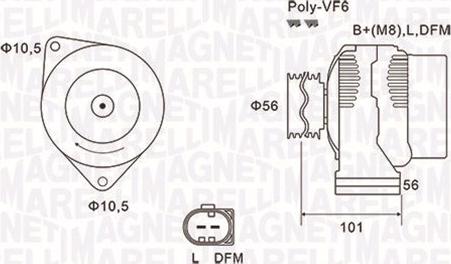 Magneti Marelli 063731689010 - Генератор unicars.by