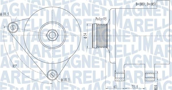 Magneti Marelli 063731631010 - Генератор unicars.by