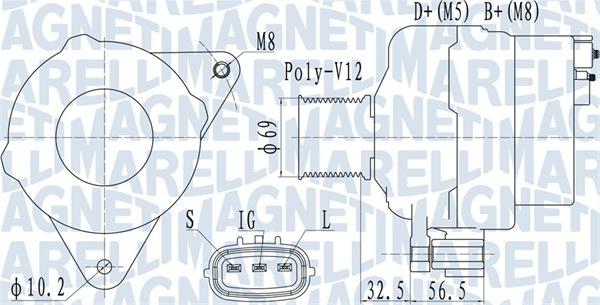 Magneti Marelli 063731633010 - Генератор unicars.by