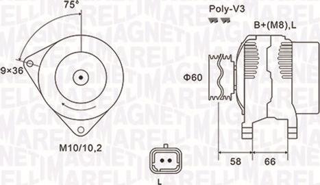 Magneti Marelli 063731637010 - Генератор unicars.by