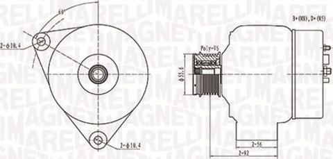 Magneti Marelli 063731090010 - Генератор unicars.by