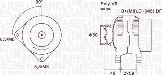 Magneti Marelli 063731147010 - Генератор unicars.by