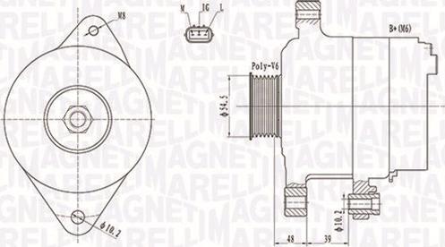 Magneti Marelli 063731800010 - Генератор unicars.by