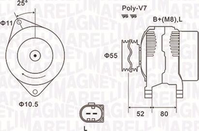 Magneti Marelli 063731837010 - Генератор unicars.by