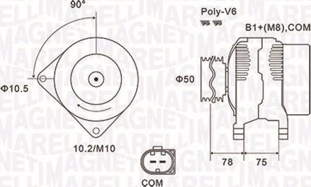 Magneti Marelli 063731825010 - Генератор unicars.by