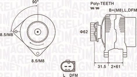 Magneti Marelli 063731820010 - Генератор unicars.by