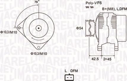 Magneti Marelli 063731879010 - Генератор unicars.by