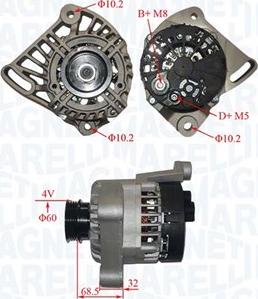 Magneti Marelli 063731349010 - Генератор unicars.by