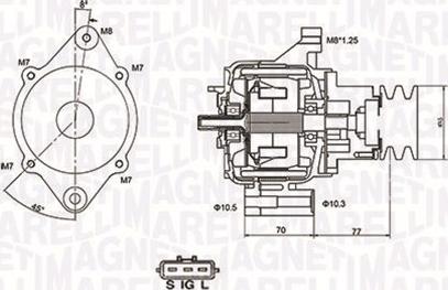 Magneti Marelli 063731367010 - Генератор unicars.by