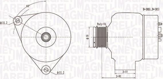 Magneti Marelli 063731300010 - Генератор unicars.by