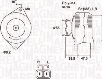 Magneti Marelli 063731798010 - Генератор unicars.by