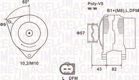 Magneti Marelli 063731759010 - Генератор unicars.by