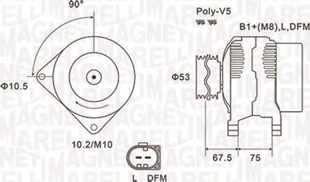 Magneti Marelli 063731756010 - Генератор unicars.by