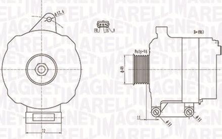 Magneti Marelli 063731780010 - Генератор unicars.by