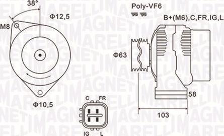 Magneti Marelli 063731727010 - Генератор unicars.by