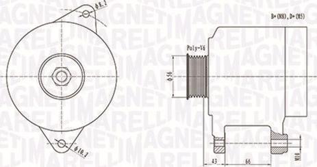 Magneti Marelli 063738250010 - Генератор unicars.by