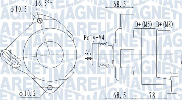 Magneti Marelli 063732094010 - Генератор unicars.by