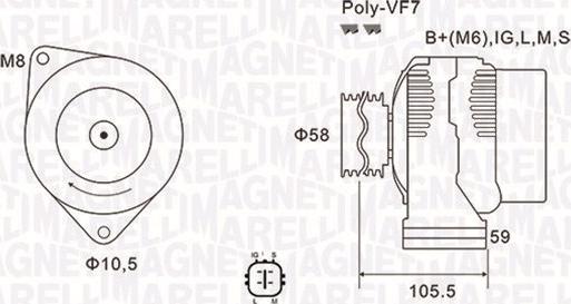 Magneti Marelli 063732069010 - Генератор unicars.by