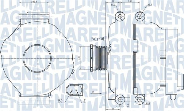 Magneti Marelli 063732009010 - Генератор unicars.by