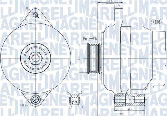 Magneti Marelli 063732004010 - Генератор unicars.by