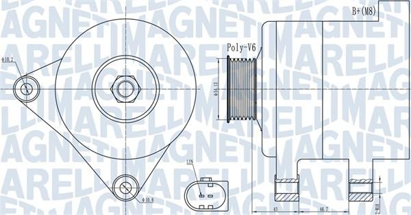 Magneti Marelli 063732000010 - Генератор unicars.by