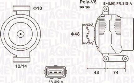 Magneti Marelli 063732034010 - Генератор unicars.by